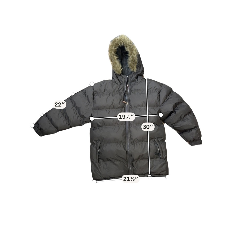 Vintage Y2K Northern Explosion NXP Black Puffer Jacket Fur Hood Youth L Women S - Picture 5 of 9